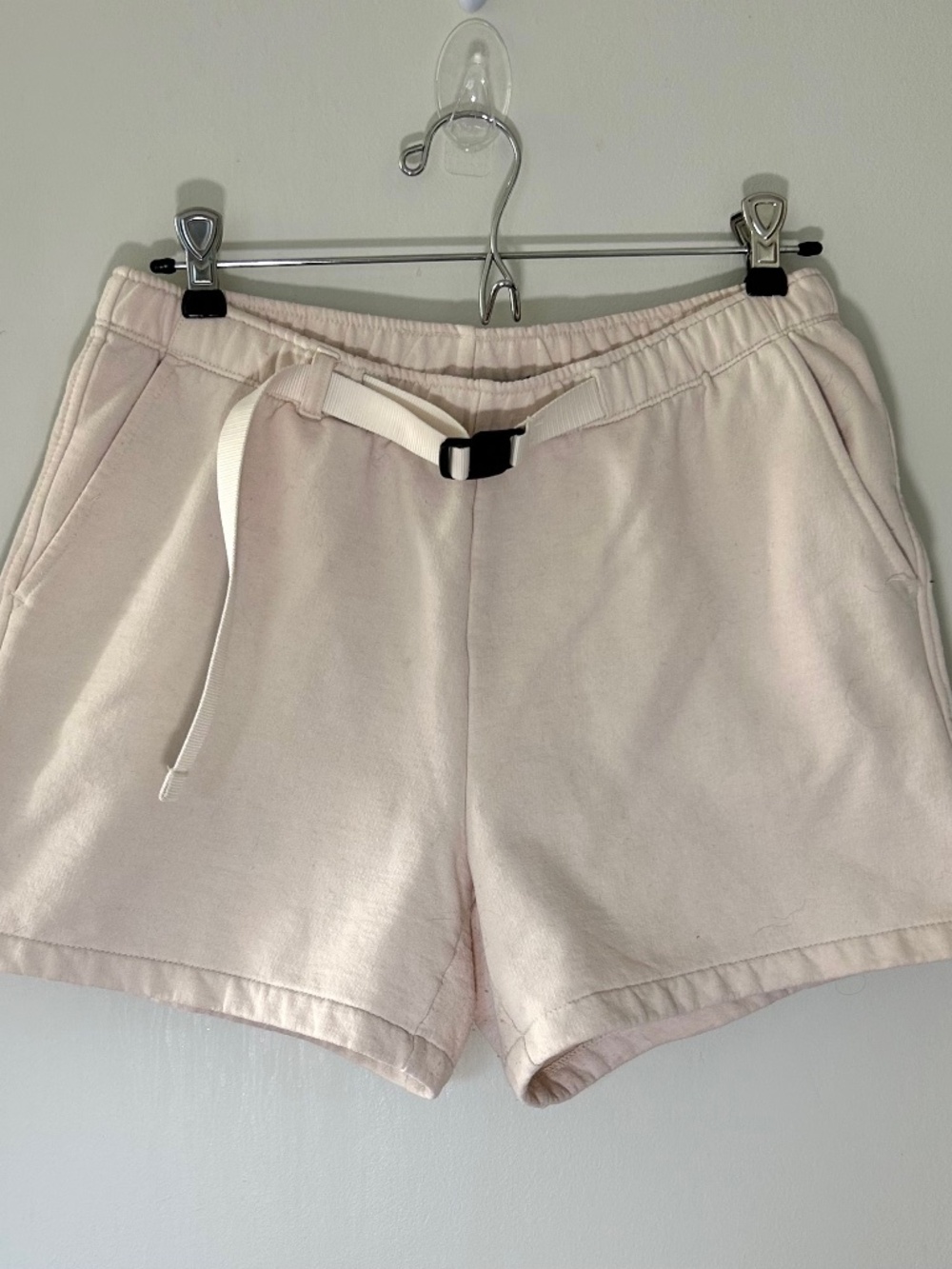 The North Face Women’s Heritage Patch Fleece Shorts – Size S – Cream/Natural – A